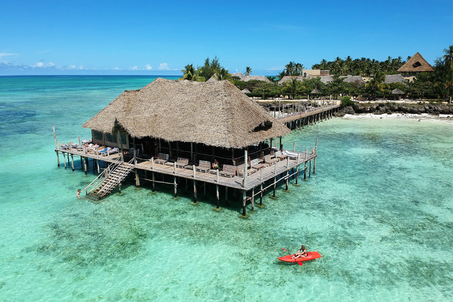 Coral reef snorkelling and clear Indian Ocean waters at Watamu Marine Park, Kenya